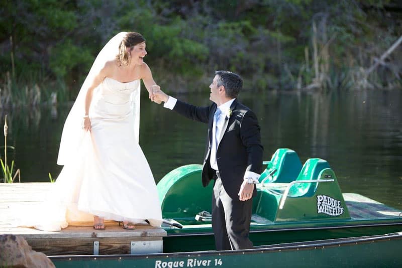 wedding in a canoe